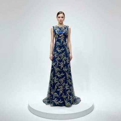 Vestido Largo Color Navy Talla 40