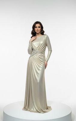 Vestido Largo - Color Beige - Tallas 44-46-48-50