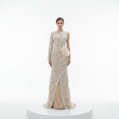 Vestido-Largo-Crema-Talla/46 HN136L