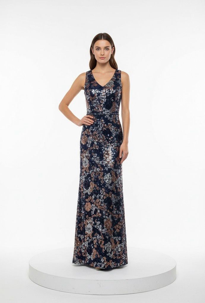 Vestido largo azul Navy talla 5