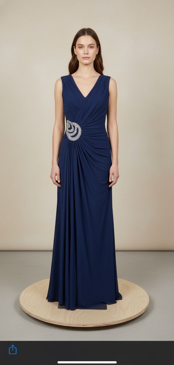 Vestido Largo Azul Navy talla:6