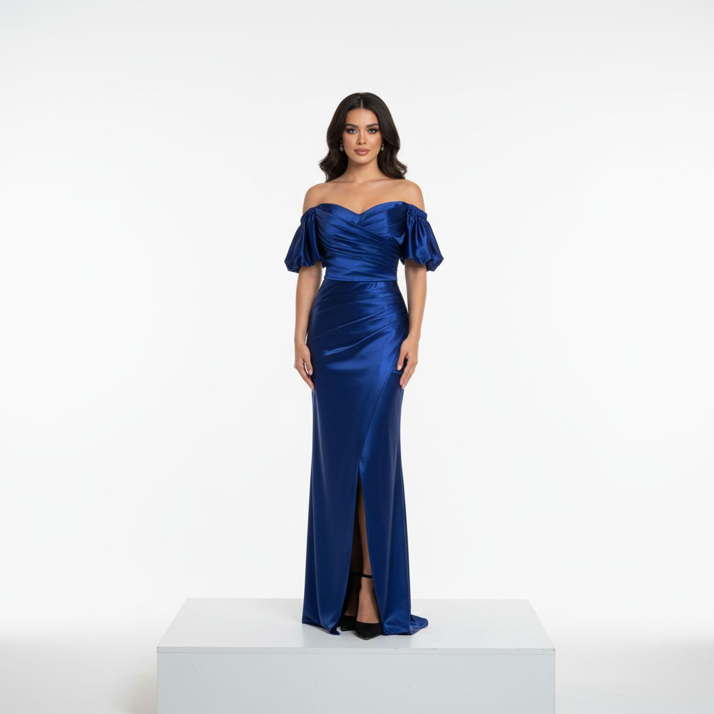 Blue navy, maxi dress.