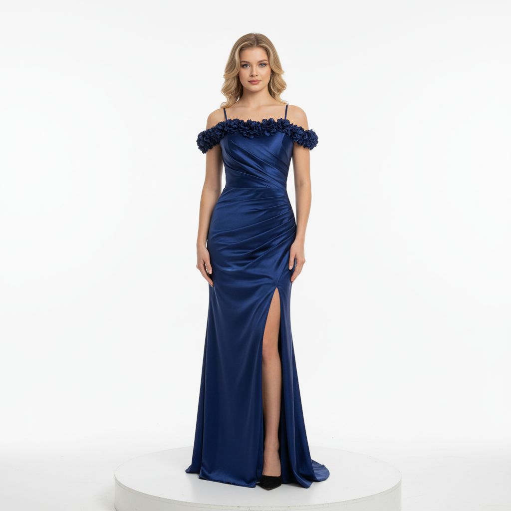 Vestido Largo Azul Navy talla-2