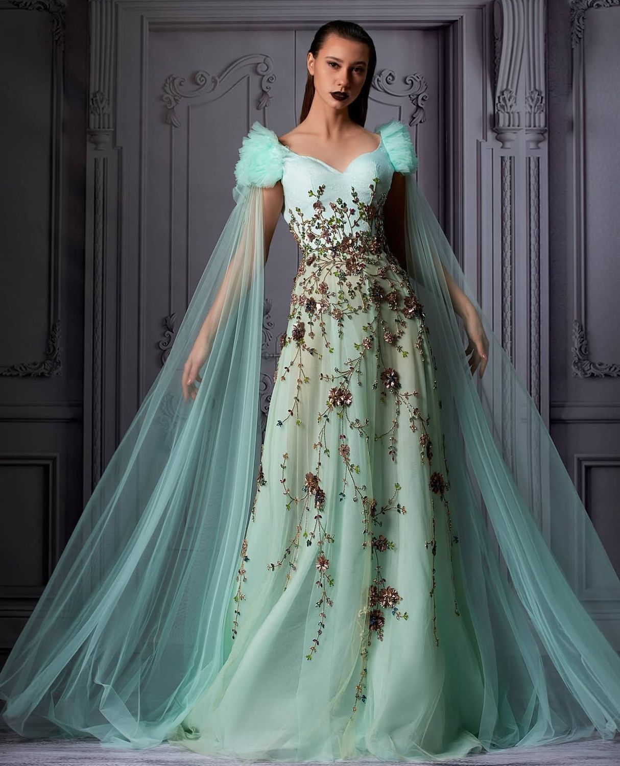 Vestido Largo - Verde Menta - Talla 42