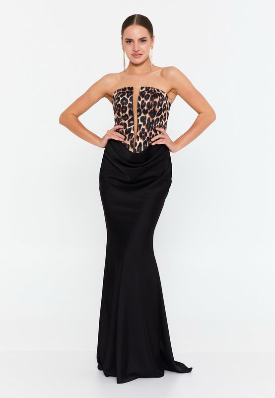 Vestido negro estampado talla 2