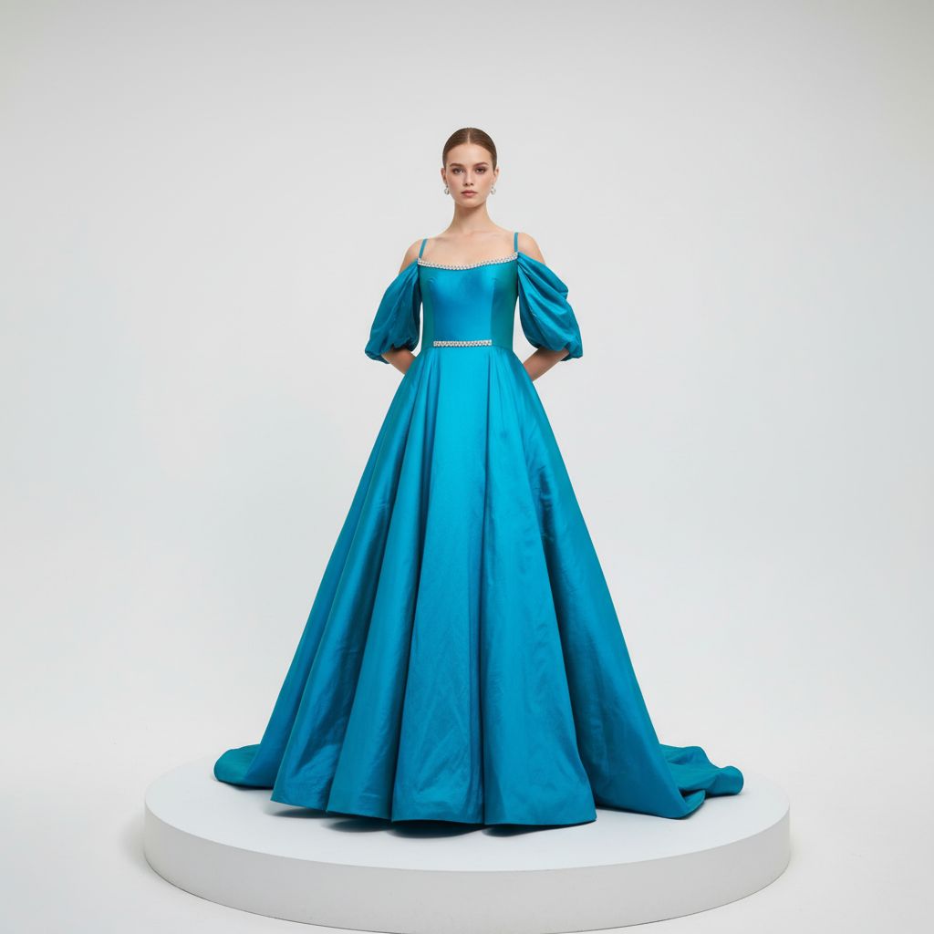 Vestido largo turqueza talla 42/10