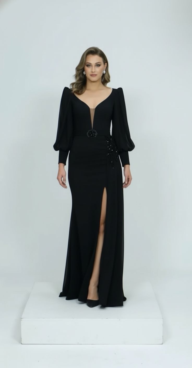 Long Sleeved, Black Gown