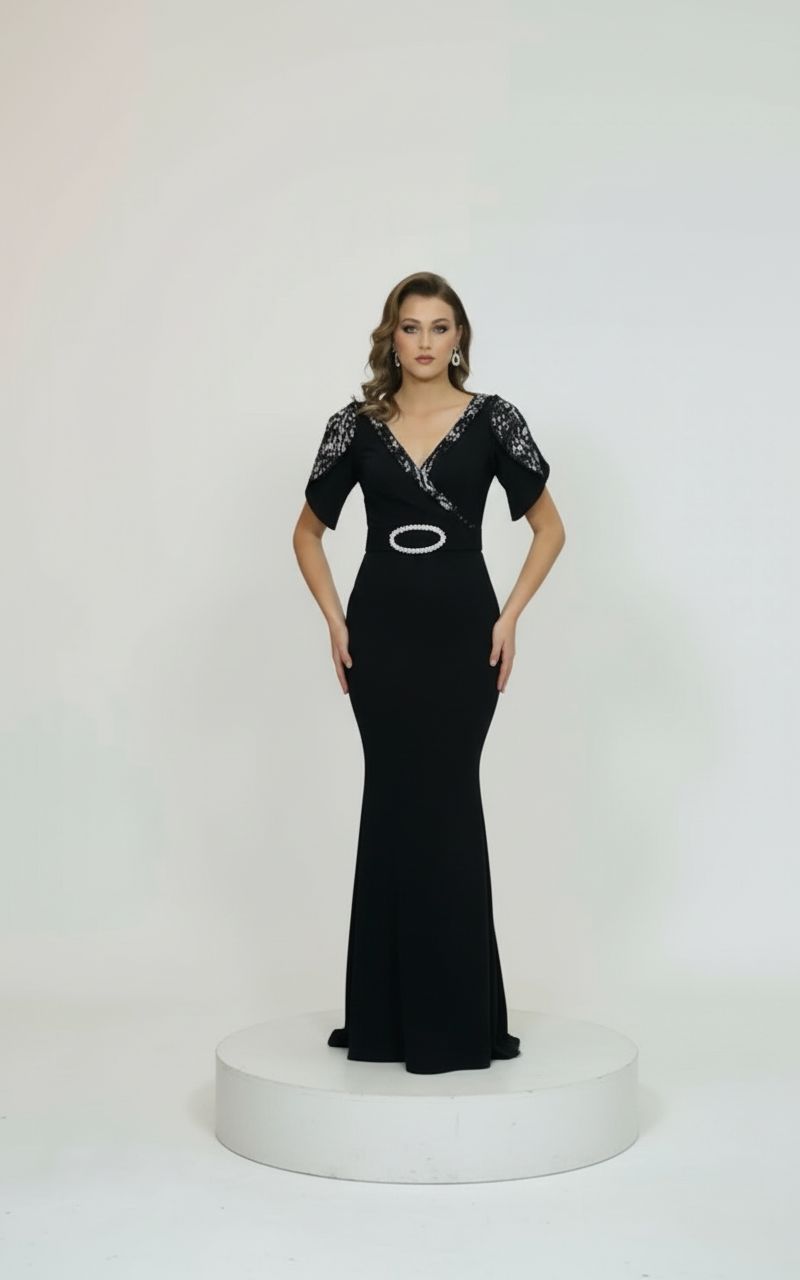 Vestido Largo Color Black Talla 44