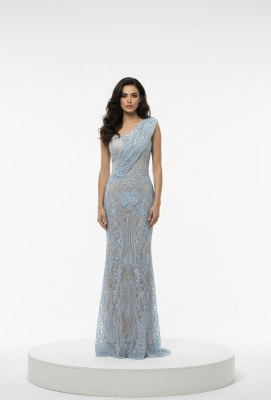 Vestido largo gris talla 40/8