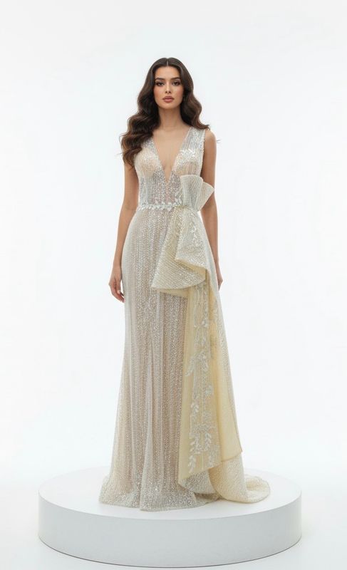 Vestido-Largo-Blanco-Talla/46 HN05L