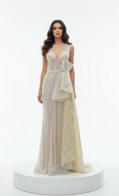 Vestido-Largo-Blanco-Talla/46 HN05L