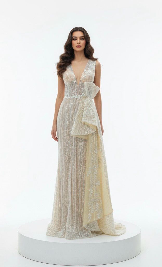 Vestido-Largo-Blanco-Talla/46 HN05L