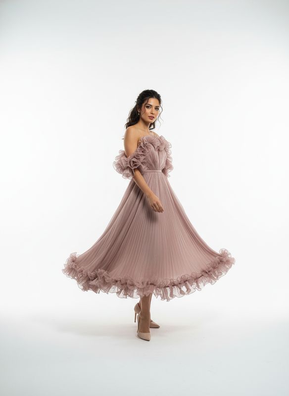 Dusty Rose Ruffled Dress