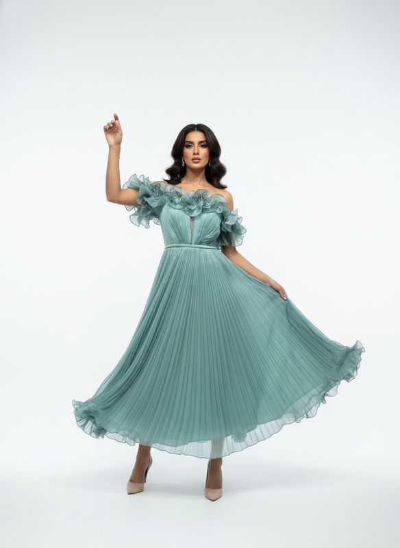 Mint Green Ruffled Dress