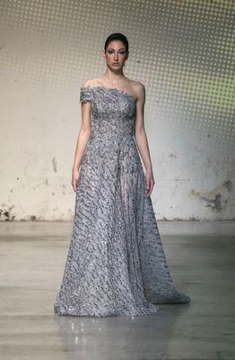 Vestido Largo, Gris, Talla 44