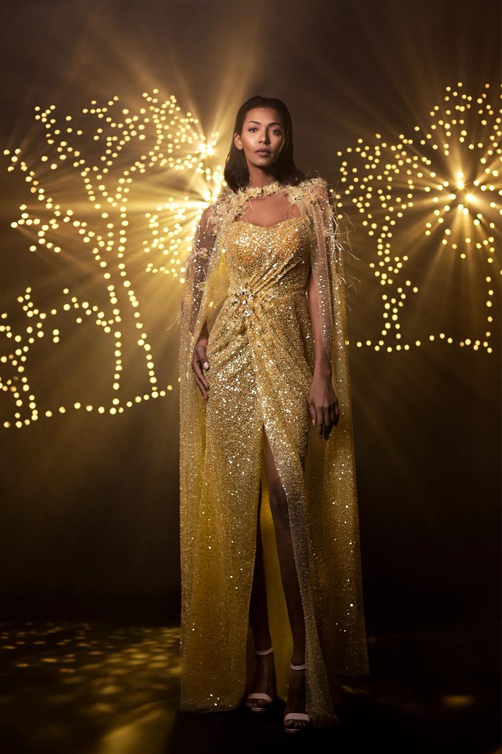 Long dress in	Yellow,	size 	42