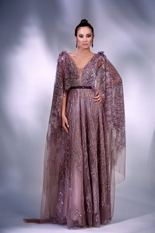 Long dress in	Purple,	size 	46