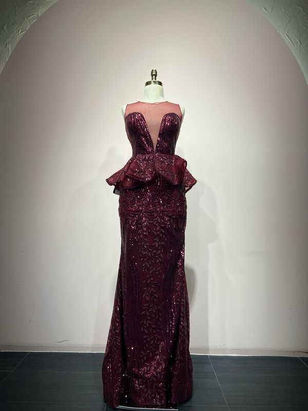 Vestido largo ROJO VINO