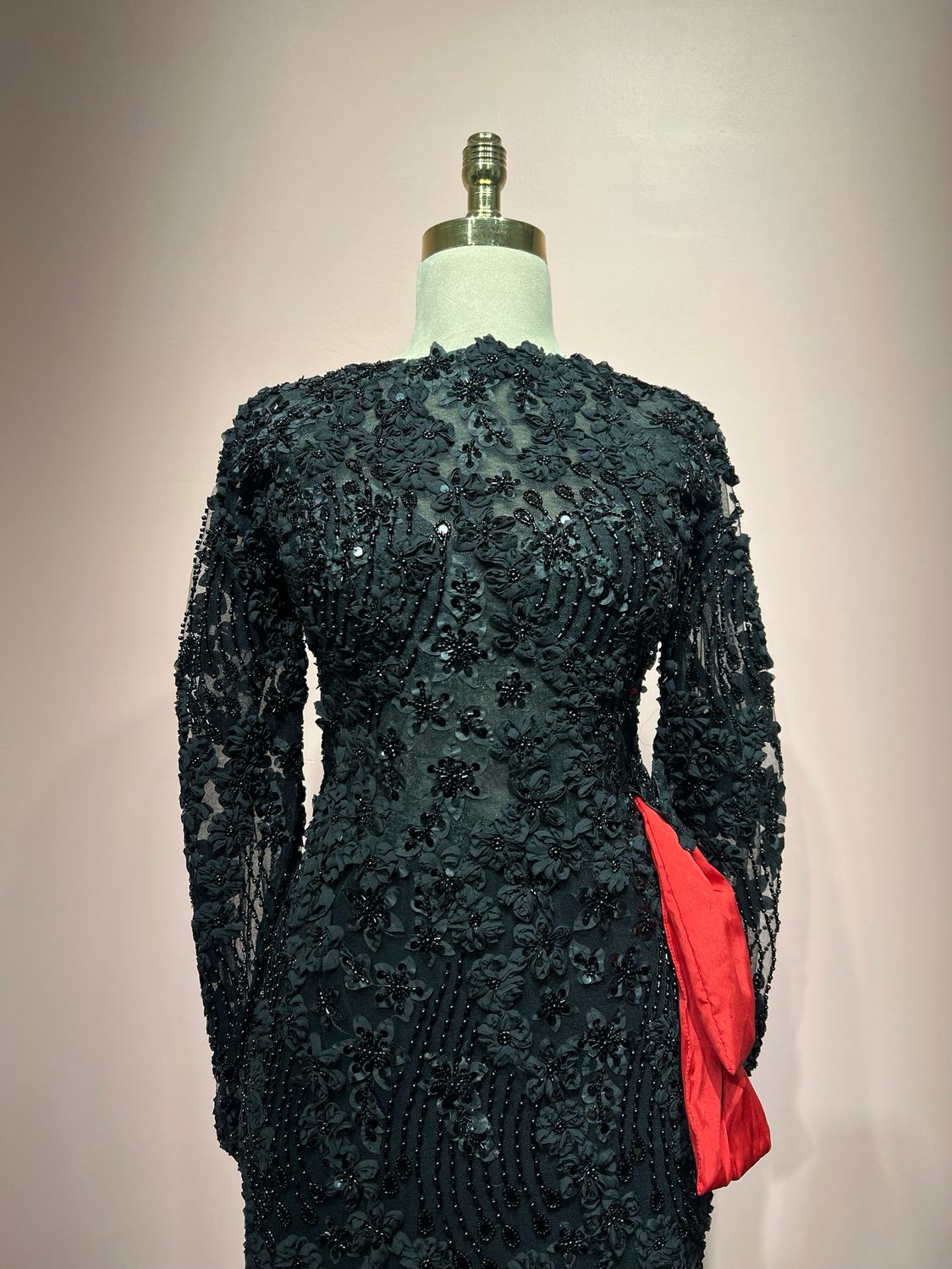 Vestido largo BLACK RED BOW