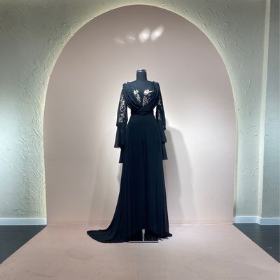 VESTIDO LARGO COLOR NEGRO TALLA    12/M