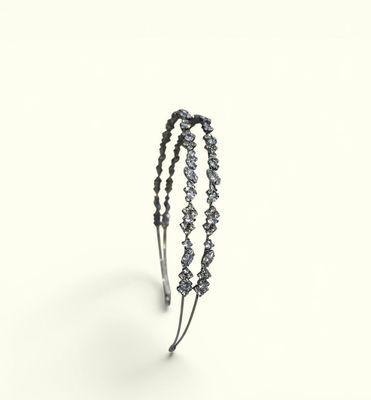 Vincha doble black silver