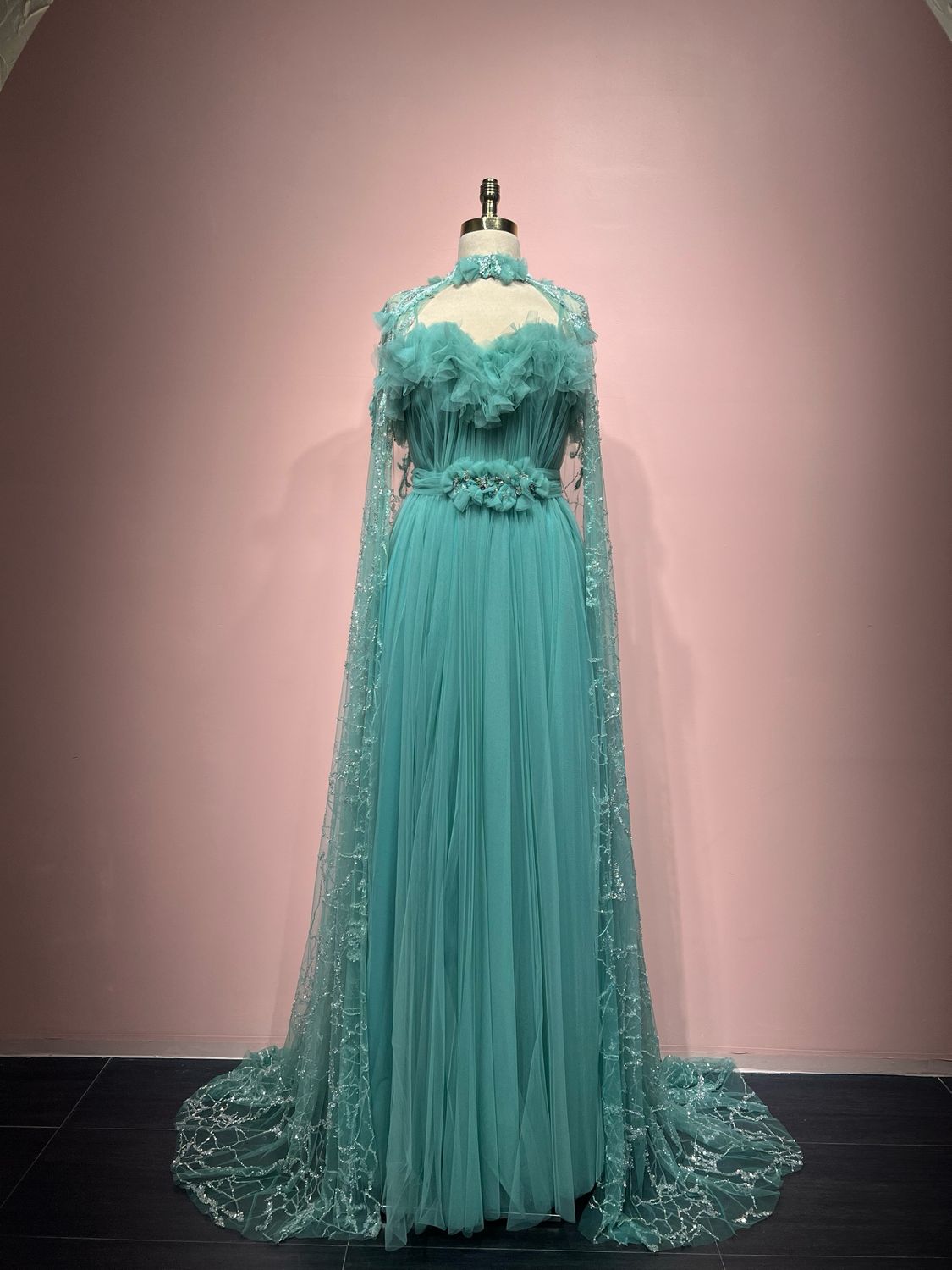 Aqua vestido largo talla 48