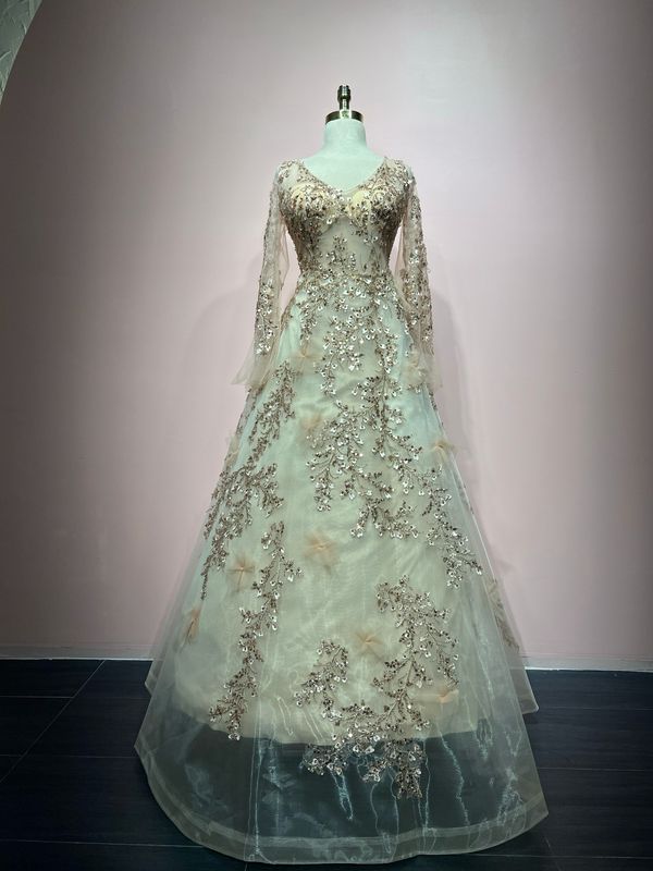 VESTIDO LARGO - ROSE GOLD - TALLA 48