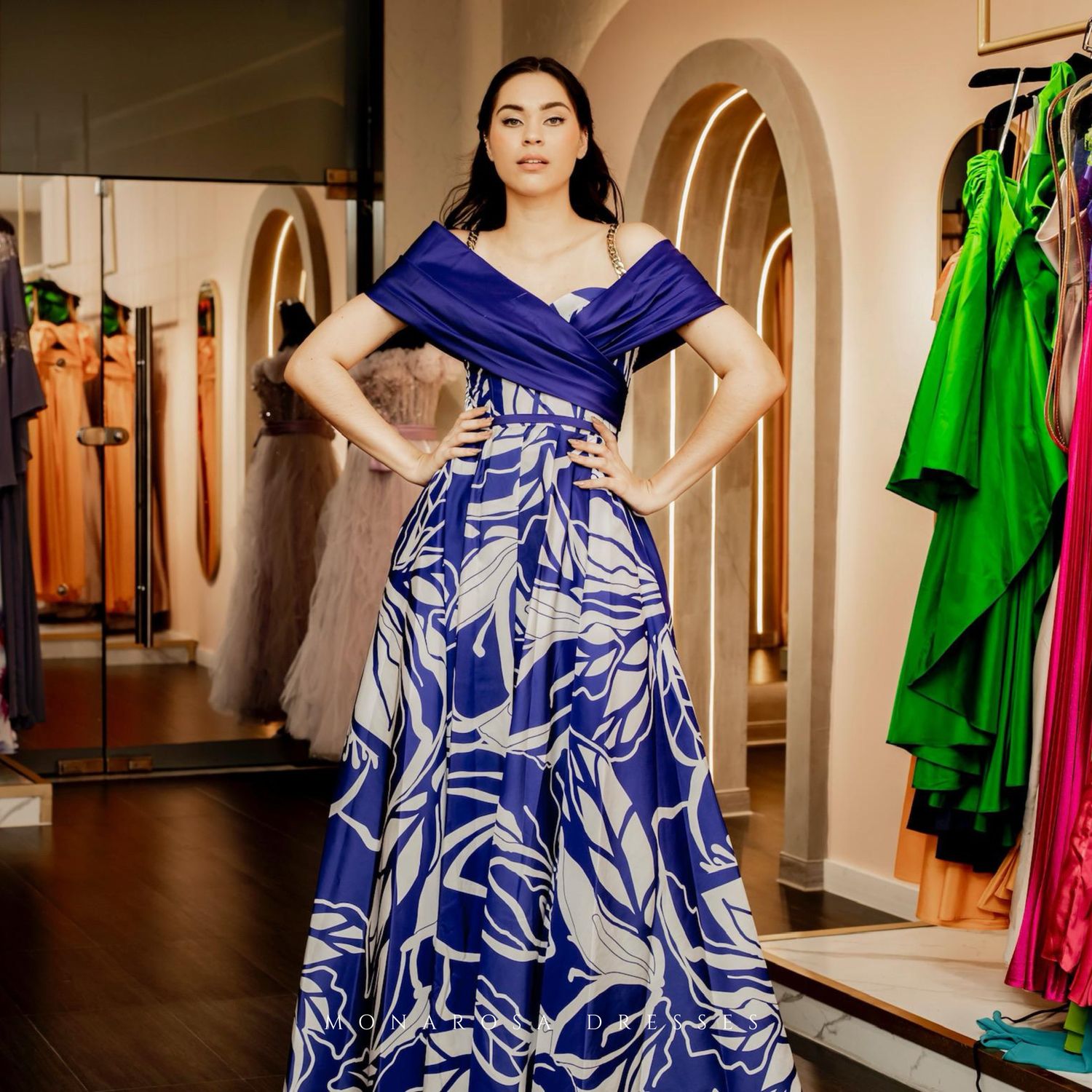 Purple with white designs, maxi dress