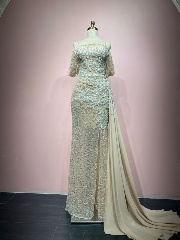 Vestido-Largo-white/Nude-Talla/42 HN023