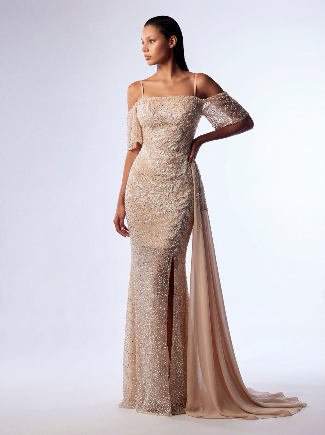 EMBROIDERED GOWN