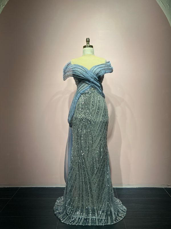 Vestido largo gray blue talla 44