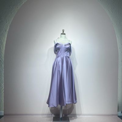 Lilac,	midi dress.