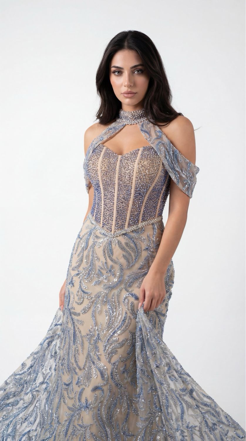 Long	lilac	dress,	size	48