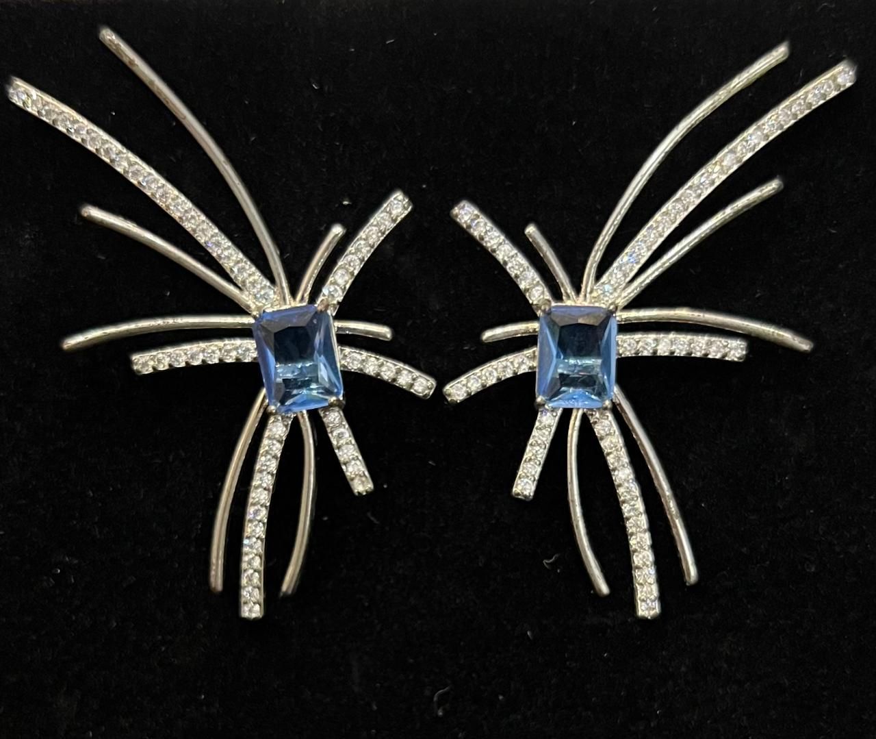 Aretes silver de piedra celeste
