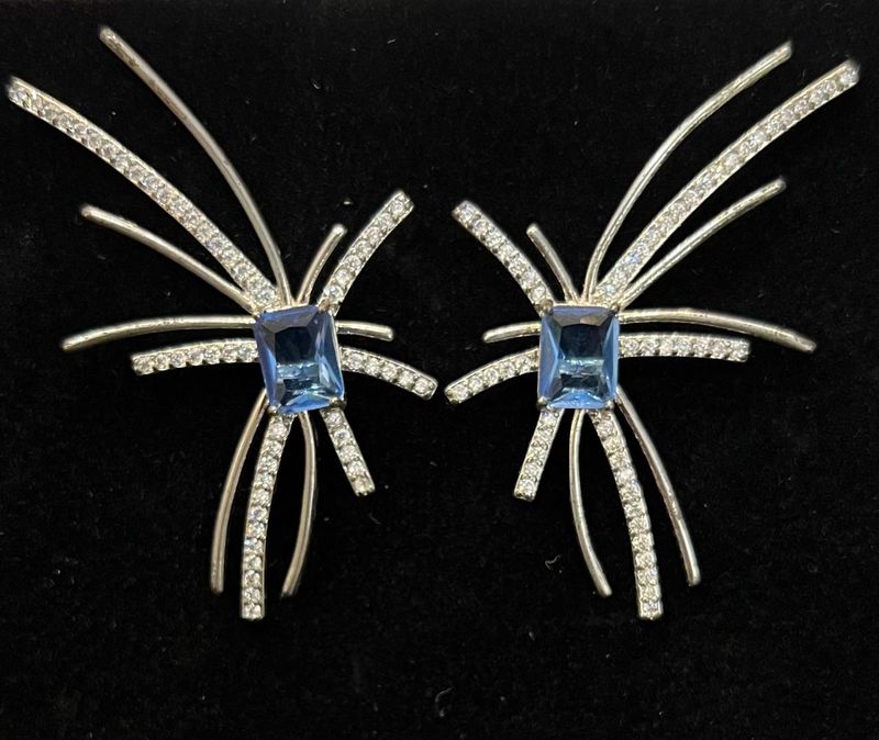 Aretes silver de piedra celeste