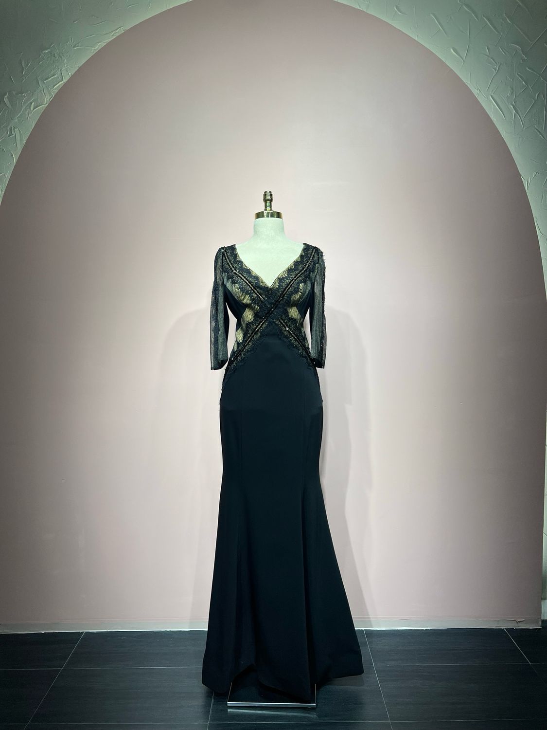 Vestido Largo,	Negro	,Talla	46