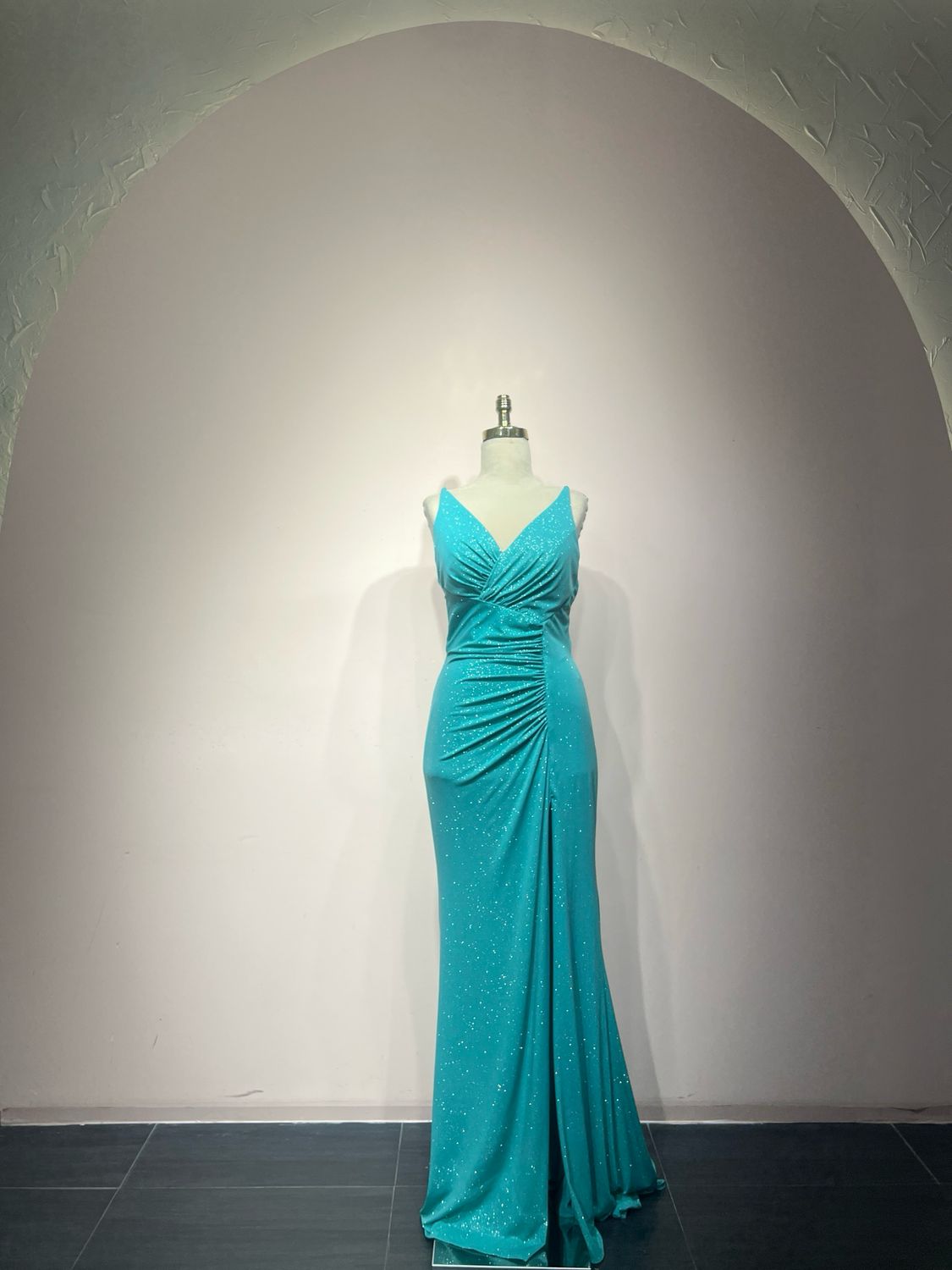 Vestido largo, Turquesa, Talla 12