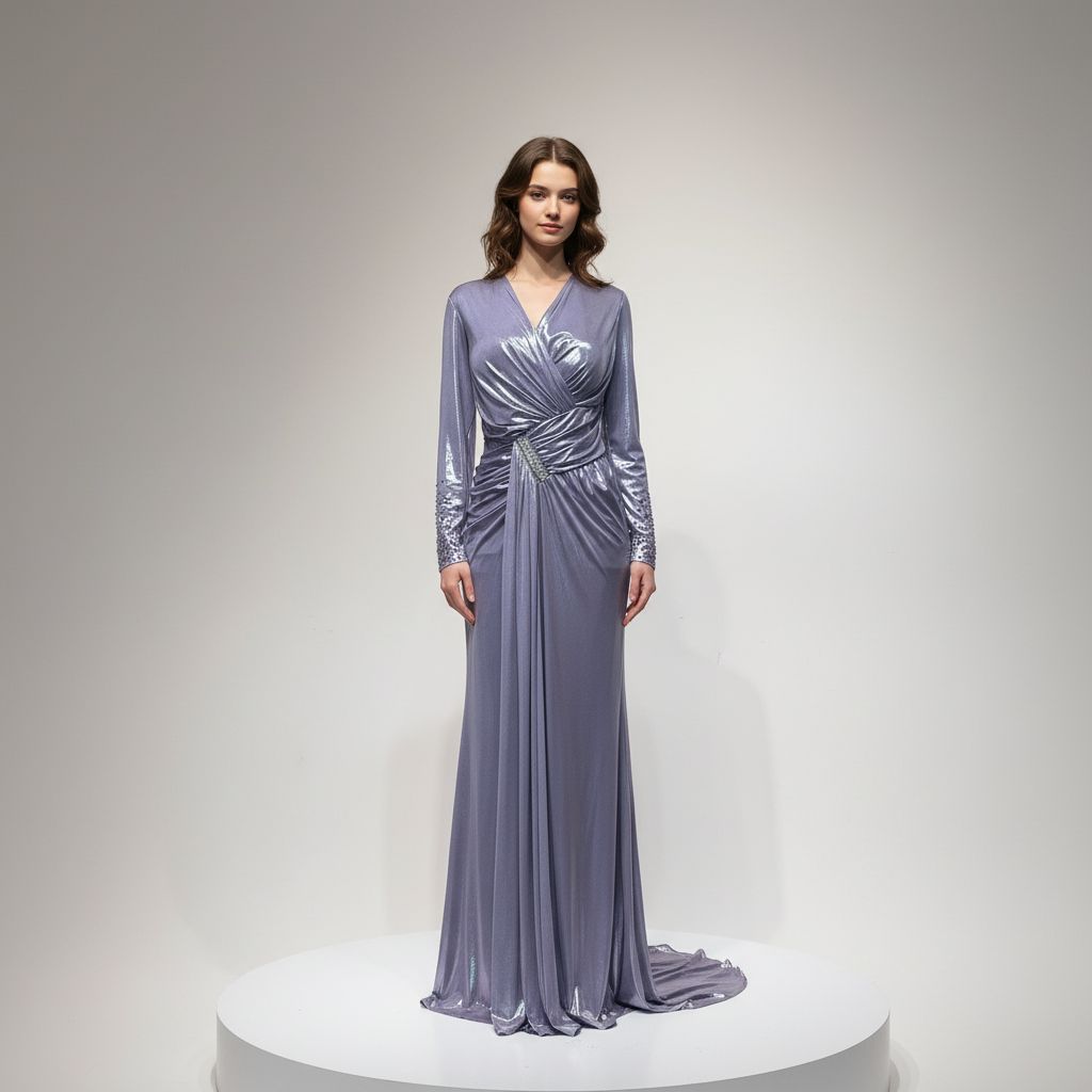 Vestido Largo - Color Powder - Tallas 46-48-50