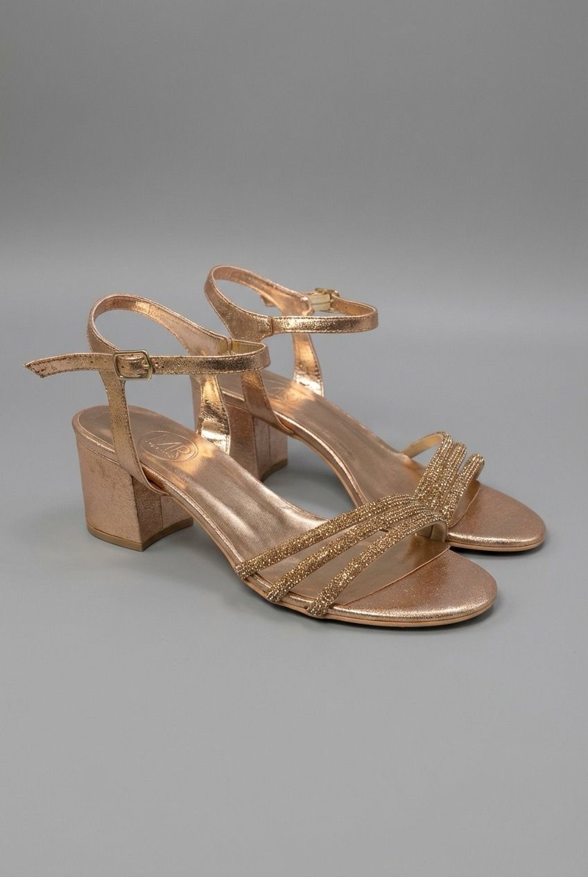 ROSE GOLD STRAPPY HEELS