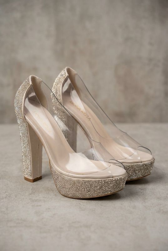 SILVER TRANSPARENT HEELS