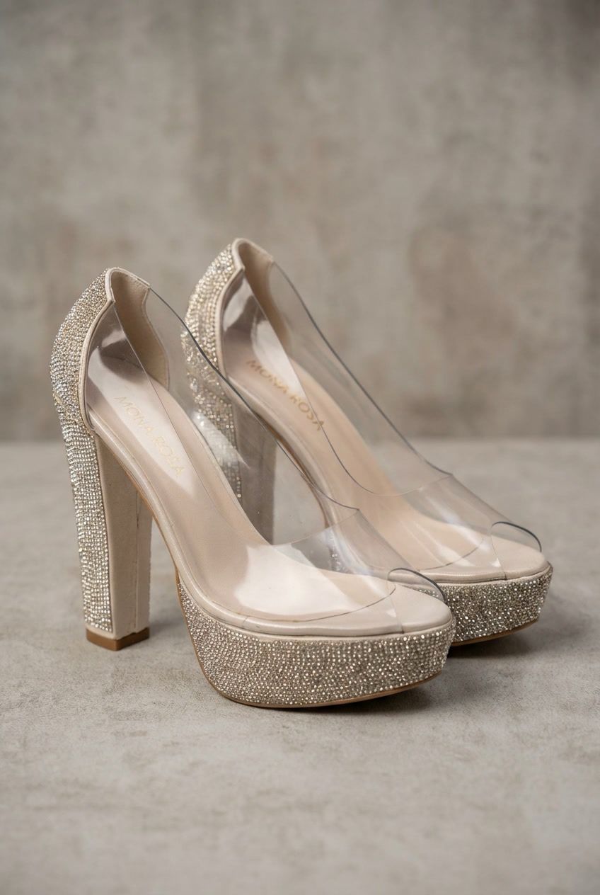 SILVER TRANSPARENT HEELS