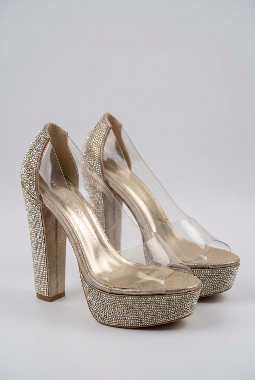 GOLD TRANSPARENT HEELS