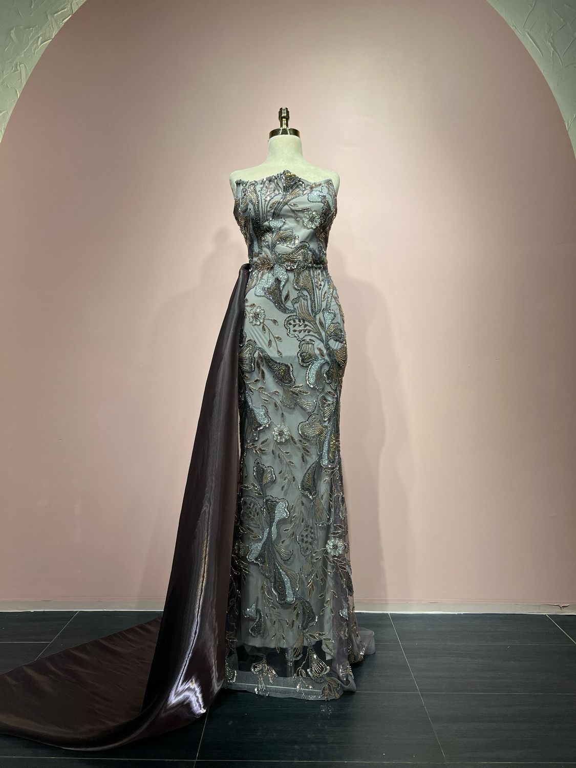 Vestido largo GREIGE