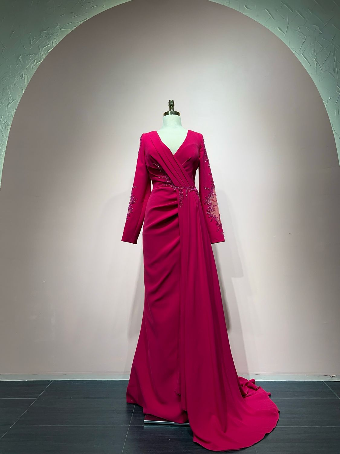 Vestido largo FUCSIA