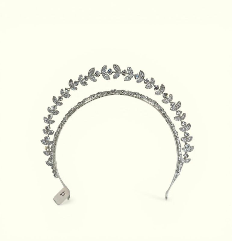 Vincha tipo halo white silver