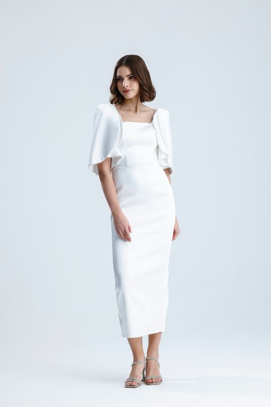 WHITE BEADED