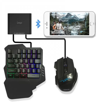 Keyboard+Mouse + Ipega bluetooth mobile gaming on mobile