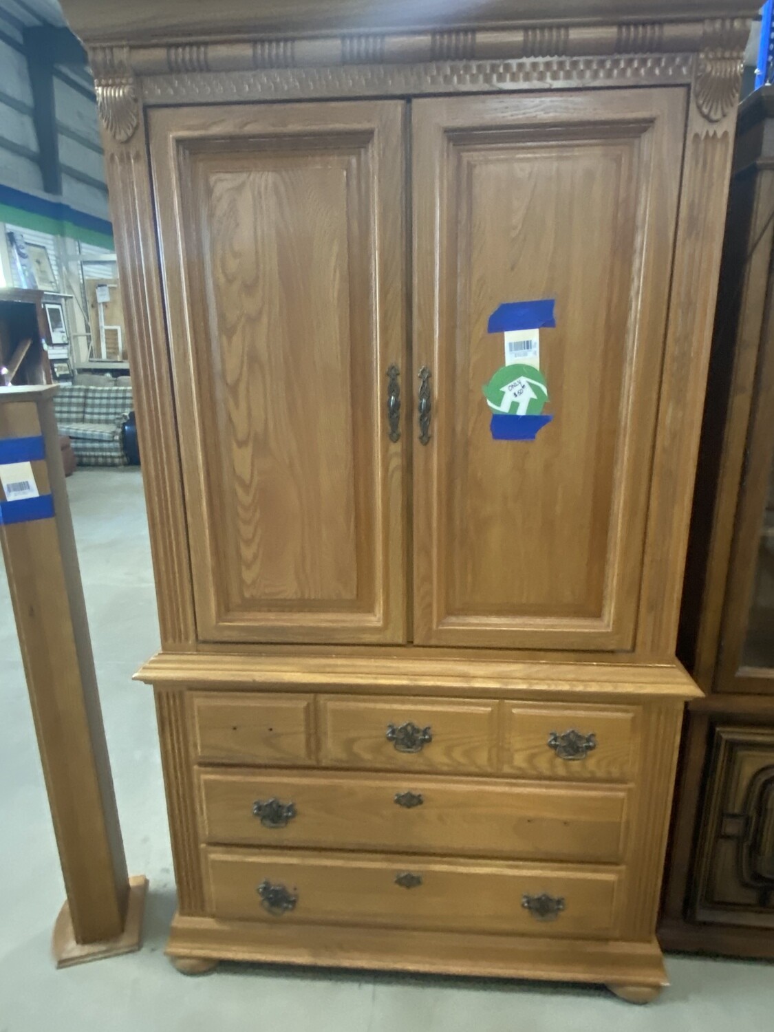 CLEARANCE LIGHT BROWN ARMOIRE