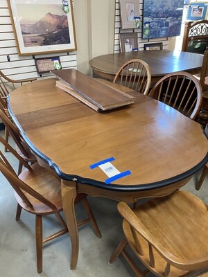 OVAL DINING SET 2 LEAVES 6 CHAIRS
