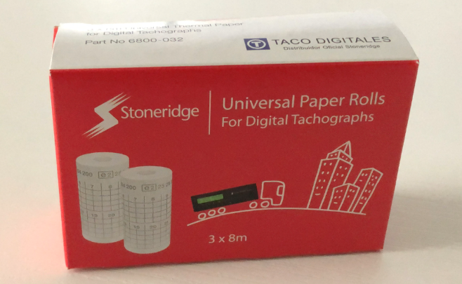 Caja rollo papel tacógrafo digital homologado